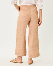 Load image into Gallery viewer, 27" Brawley Linen Crop Pant - Iced Latte X Resort White
