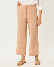 Load image into Gallery viewer, 27" Brawley Linen Crop Pant - Iced Latte X Resort White
