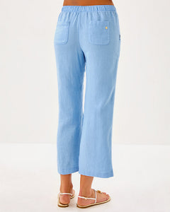 27" Brawley Linen Crop Pant - Jacaranda Blue