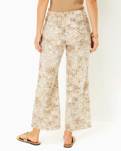 27" Brawley Linen Crop Pant - Sand Bar Palm Beach Paradise