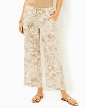 Load image into Gallery viewer, 27&quot; Brawley Linen Crop Pant - Sand Bar Palm Beach Paradise
