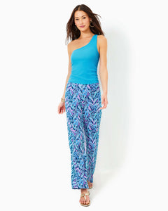 31" Allena Knit Palazzo Pant - Barton Blue Star Gazing Engineered Pant