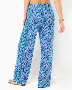 31" Allena Knit Palazzo Pant - Barton Blue Star Gazing Engineered Pant