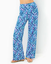 Load image into Gallery viewer, 31&quot; Allena Knit Palazzo Pant - Barton Blue Star Gazing Engineered Pant
