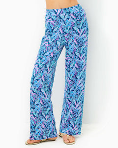 31" Allena Knit Palazzo Pant - Barton Blue Star Gazing Engineered Pant