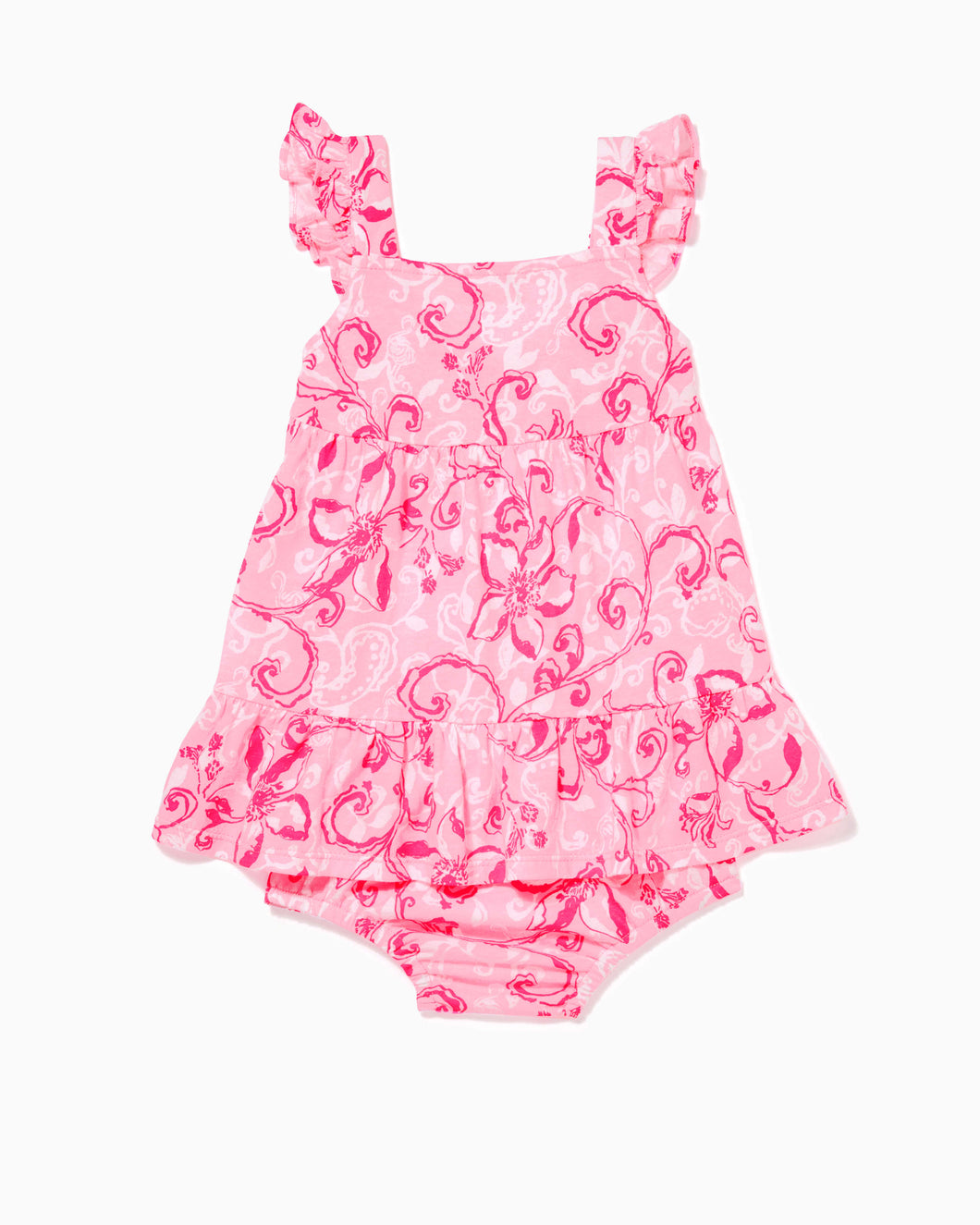 Charlize Infant Dress - Conch Shell Pink Flamingle Garden