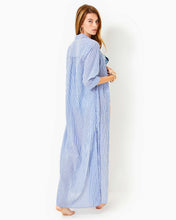 Load image into Gallery viewer, Natalie Maxi Cover-Up - Coastal Blue Ltwt Oxford Stripe

