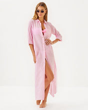 Load image into Gallery viewer, Natalie Maxi Cover-Up - Conch Shell Pink Ltwt Oxford Stripe
