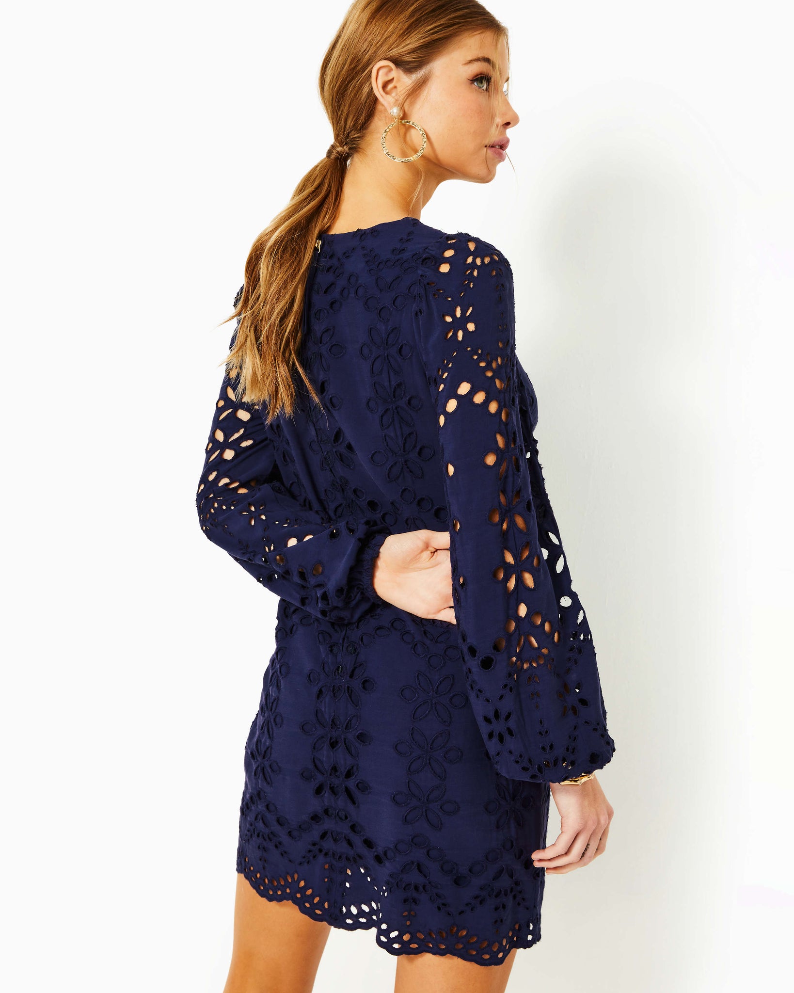 Alyna Long Sleeve Eyelet Dress - True Navy Soiree Eyelet The Islands - A Lilly Pulitzer Signature Store Alyna Long Sleeve Eyelet Dress - True Navy Soiree Eyelet The Islands - A Lilly Pulitzer Signature Store