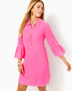 Jazmyn Linen Tunic Dress - Roxie Pink