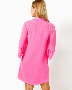 Jazmyn Linen Tunic Dress - Roxie Pink