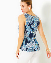 Load image into Gallery viewer, Iona Sleeveless Top - Low Tide Navy Bouquet All Day Engineered Woven Top
