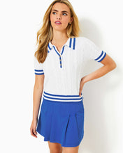 Load image into Gallery viewer, Suzette Sweater - Resort White X Martinique Blue Tipping
