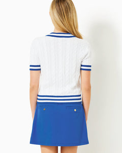 Suzette Sweater - Resort White X Martinique Blue Tipping