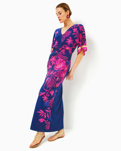 Adalyn Maxi Dress - Blue Med Never Ending Summer Engineered Knit Maxi