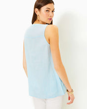 Load image into Gallery viewer, Celeste Linen Tunic - Hydra Blue X Resort White
