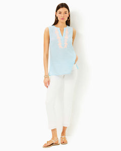 Celeste Linen Tunic - Hydra Blue X Resort White