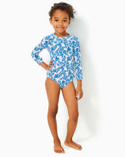 Load image into Gallery viewer, UPF 50+ Girls Bobby Rashguard Swim Set - Resort White Shell Collector
