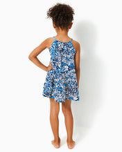 Load image into Gallery viewer, Girls Mini Cody Cotton Dress - Low Tide Navy Pandarama
