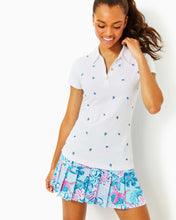 Load image into Gallery viewer, UPF 50+ Luxletic Frida Polo Top - Resort White Gone Shellin Embroidery
