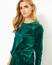 Load image into Gallery viewer, Ciana Velour Top - Villa Green
