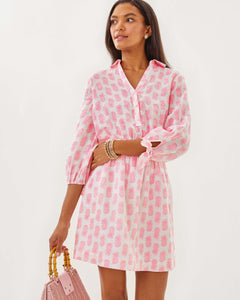 Abralynn Linen Shirtdress - Rousseau Pink Slice Of Sunshine