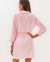 Load image into Gallery viewer, Abralynn Linen Shirtdress - Rousseau Pink Slice Of Sunshine
