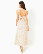 Load image into Gallery viewer, Charlese Eyelet Halter Maxi Dress - Sand Bar Mermaid Tail Metallic Eyelet
