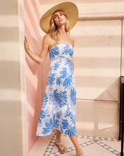 Load image into Gallery viewer, Jorgian Linen Midi Dress - Resort White Jet Set Jungle
