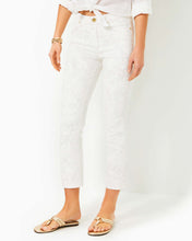 Load image into Gallery viewer, 28&quot; Liza High Rise Crop Flare Pant - Resort White Pandarama
