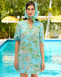 Mialeigh Linen Dress - Fresh Water Blue Sunbathers Bliss