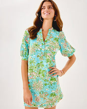 Load image into Gallery viewer, Mialeigh Linen Dress - Fresh Water Blue Sunbathers Bliss
