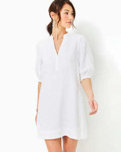 Mialeigh Linen Dress - Resort White