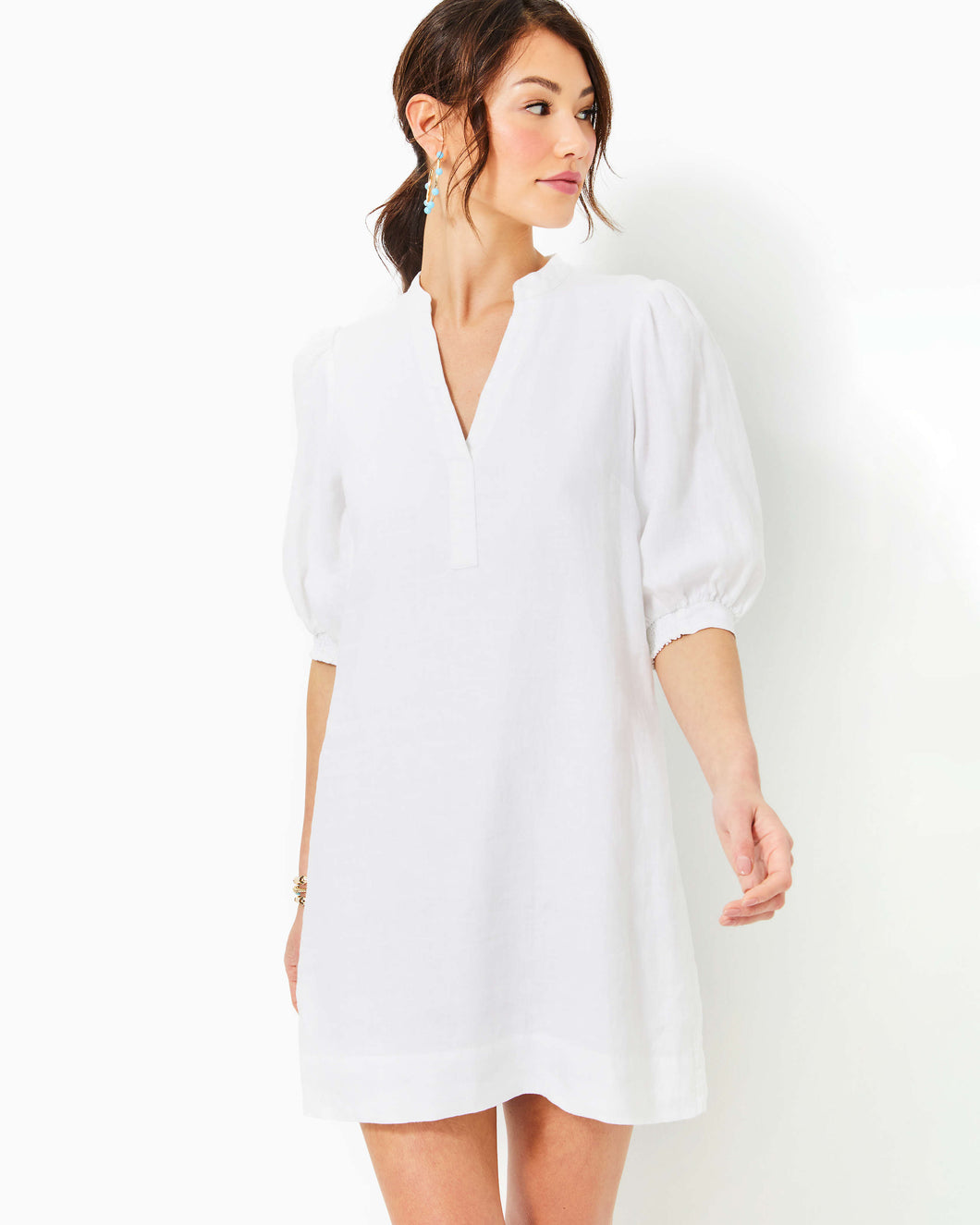 Mialeigh Linen Dress - Resort White