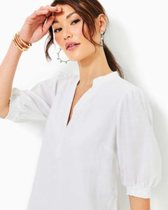 Mialeigh Linen Dress - Resort White