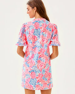 Mialeigh Linen Dress - Resort White Lil Sun Sea Sand