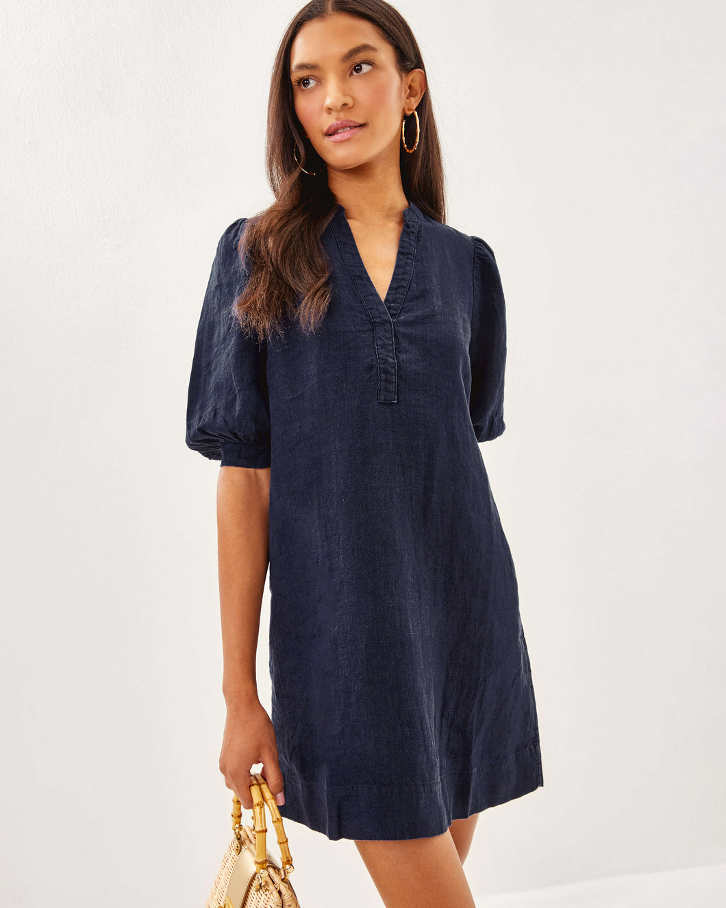 Mialeigh Linen Dress - True Navy X True Navy