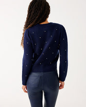 Load image into Gallery viewer, Ellorie Sweater - True Navy Paradise Rhinestones
