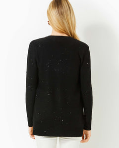 Averlie Sequin Cardigan - Black Metallic