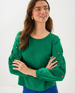 Isley Knit Top - Fiddle Leaf Green