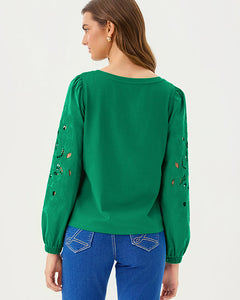 Isley Knit Top - Fiddle Leaf Green