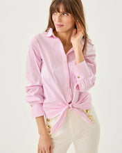 Load image into Gallery viewer, The Tie Lilly Shirt - Conch Shell Pink Shadow Shirting Stripe
