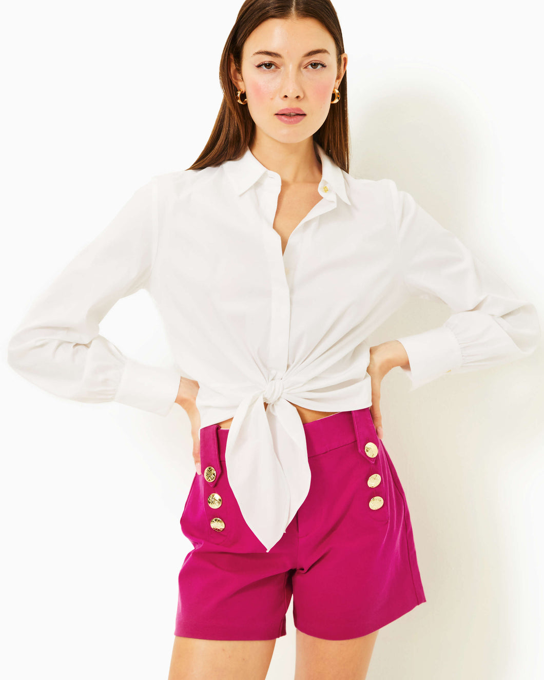 The Tie Lilly Shirt - Resort White