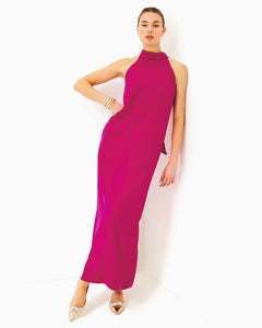 Alaric Halter Maxi Dress - Mystique Pink