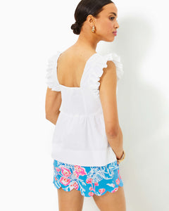 Tiana Babydoll Top - Resort White