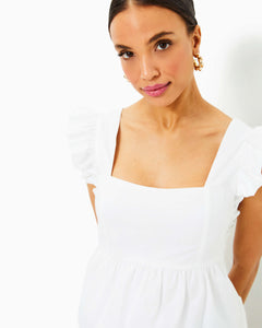 Tiana Babydoll Top - Resort White