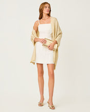 Load image into Gallery viewer, Logo Jacquard Wrap - Wicker Tan X Coconut Butterfly Pattern Scarf
