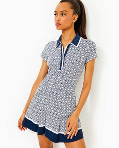 UPF 50+ Luxletic Jessamy Dress - Low Tide Navy X Resort White Butterfly Pattern