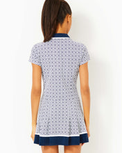 Load image into Gallery viewer, UPF 50+ Luxletic Jessamy Dress - Low Tide Navy X Resort White Butterfly Pattern
