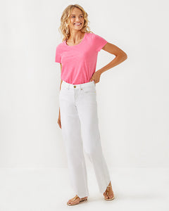 33" Aniston High Rise Straight Leg Jean - Resort White